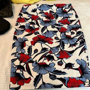 Floral, straight, pull-on, skirt